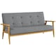 image 1 of HOMCOM Modern 3-Seater Sofa Upholstery w/ Rubber Wood Legs Dark Grey