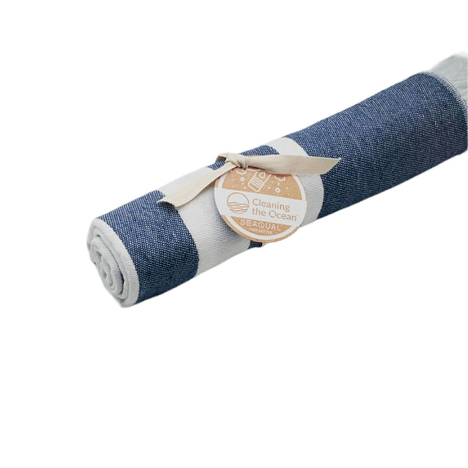 image 1 of MidOcean Wave Hammam SeaQual Bath Towel - Blue - One Size | Blue