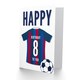 image 2 of Football Strip Kit Red Striped Top Age 8 Year Old Child Kids 8th Birthday Card