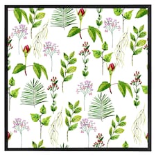 Selection of laves & flowers (Picutre Frame) Black | L