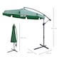 image 5 of Outsunny 2.7m Garden Banana Parasol Cantilever Umbrella with Crank Handle and Cross Base for Outdoor, Hanging Sun Shade, Green