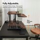 image 3 of VonHaus Height Adjustable Dark Wood Standing Desk Converter, 80cm length Brown