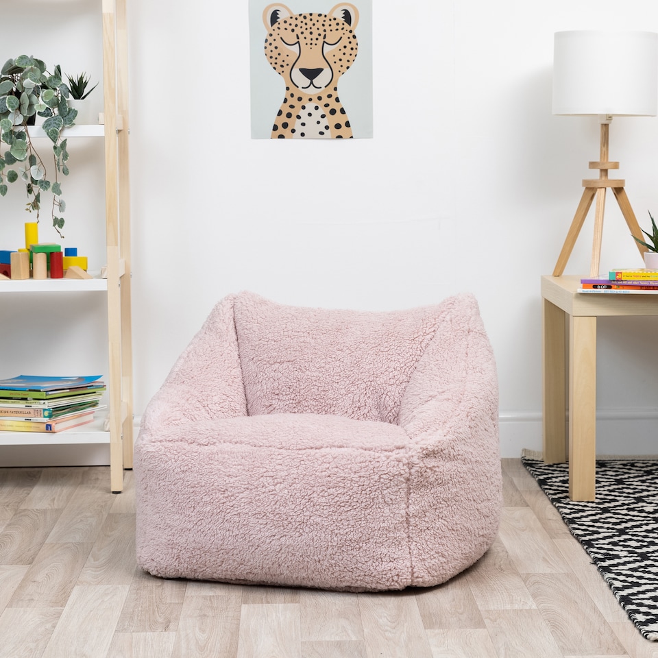 image 1 of Kids Teddy Bear Armchair Bean Bag Childrens Bean Bags | Pink | Pink | M | 1