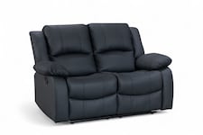 Black Faux Leather 2 Seater Recliner Sofa VARESA