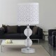 image 5 of First Choice Lighting Set of 2 Chrome Two Ball Table Lamps with White Cut Out Shades Chrome | White