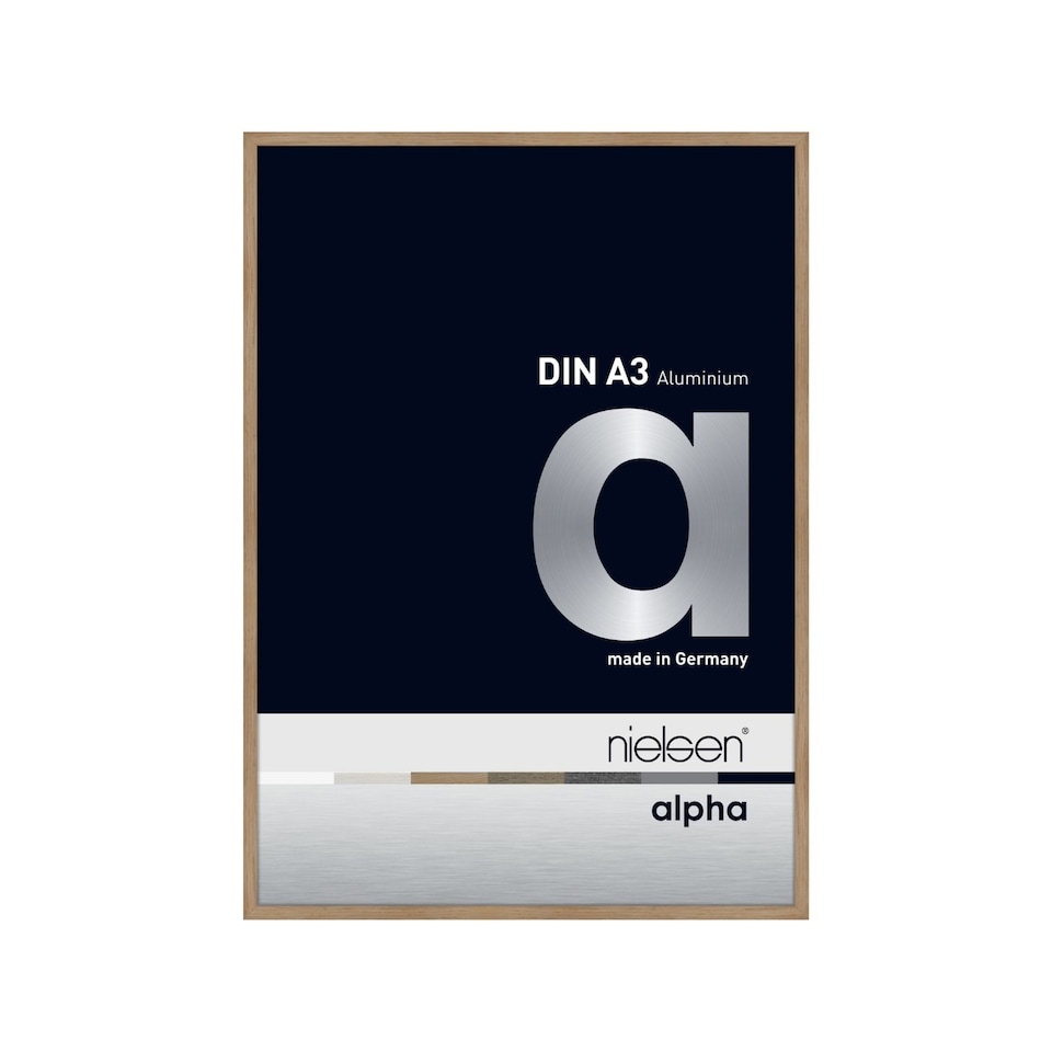image 1 of Nielsen Alpha Aluminium Picture Frame - Real Glass - Oak - A3 (29.7cm x 42cm)