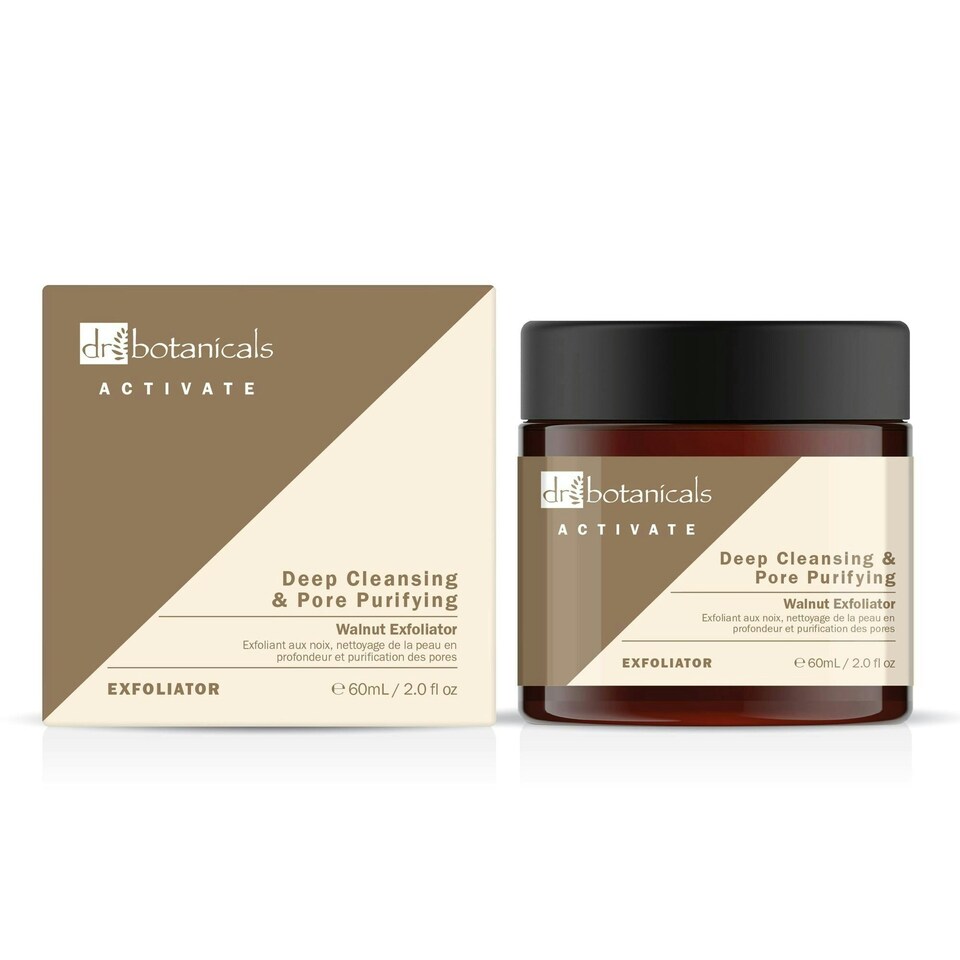 image 1 of Dr Botanicals Activate Deep Cleansing & Pore Purifying Walnut Exfoliator 60ml Twin Value Savings Pack
