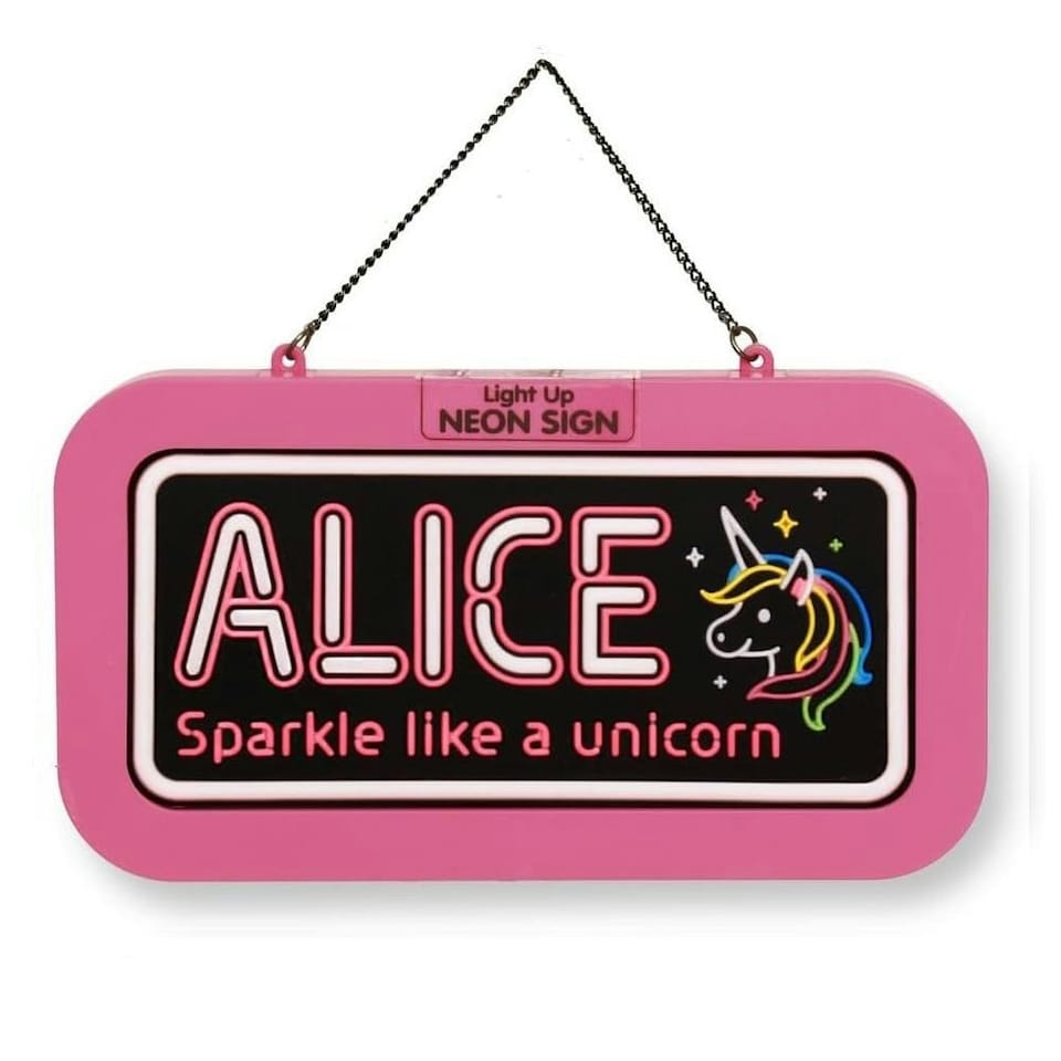 History & Heraldry Light Up Neon Name Sign - Alice