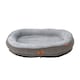 image 1 of Living and Home Washable Bolster Pet Bed with Removable Cover for Cats & Dog | Multi | Grey | M