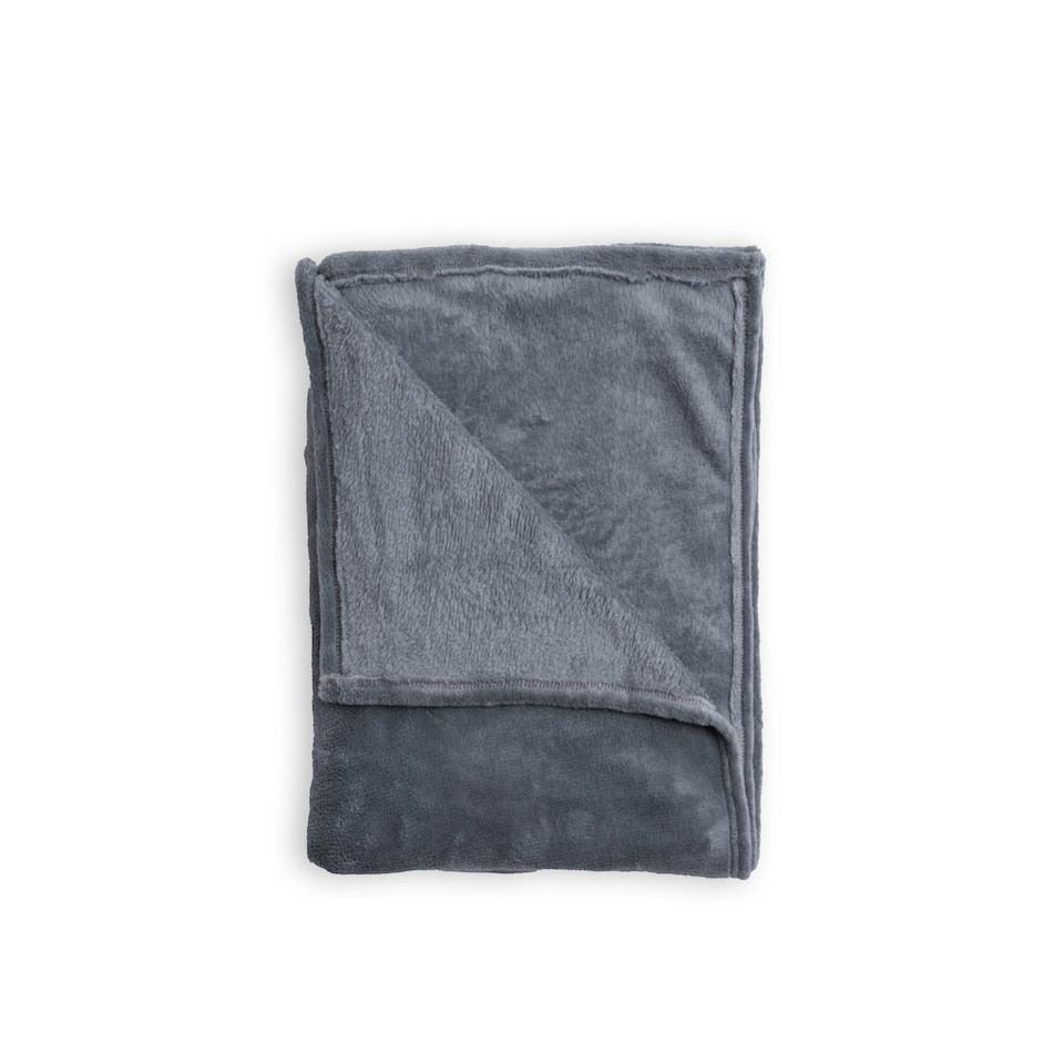 image 1 of BHS Microfleece Throw, Charcoal Grey | Charcoal