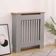 image 9 of Small Grey Wooden Slatted Grill Radiator Cover MDF Cabinet