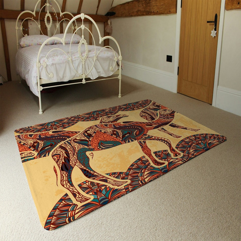image 1 of Camels (Rug) Orange | Medium: 80x150cm
