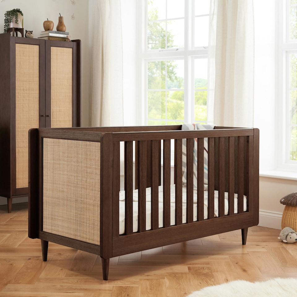 image 1 of Tutti Bambini Japandi Cot Bed - Warm Walnut