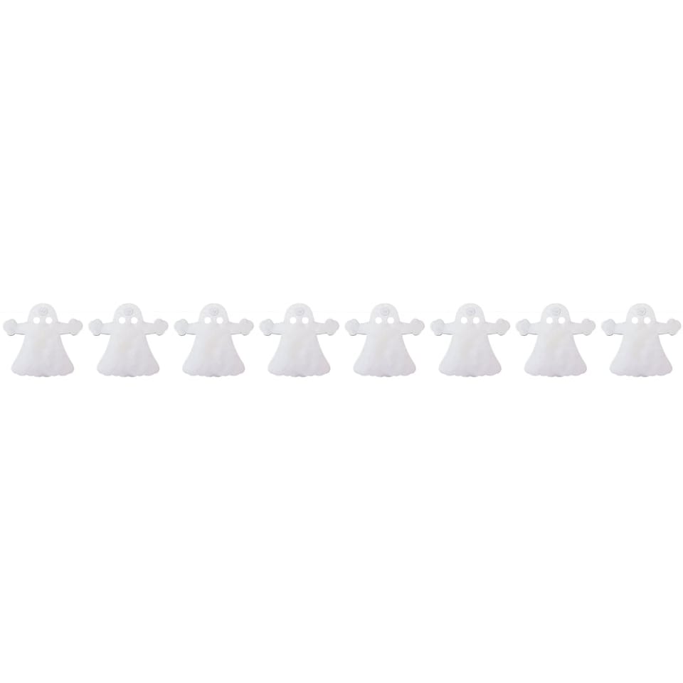 image 1 of Ghost White Paper Garland Halloween Hanging Decoration 3m