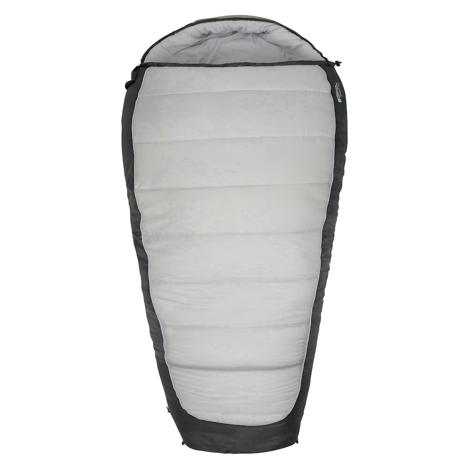 image 1 of Mountain Warehouse Microlite 1400 Sleeping Bag Hollow Fibre Camping Accessory Right Handed Zip - Regular length (200cm) Grey | Dark Grey