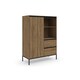 image 1 of Bari Higboard with 1 Door / 2 Drawers in Oak Look Brown | oak/black