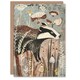 image 1 of Rustic Woodland Forest Wildflowers Badger Him Her Birthday Card