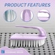 image 6 of Iron Shaped Scrubbing Brush Heavy Duty Stiff Bristle Hand Brush | Multi | Lilac | One Size