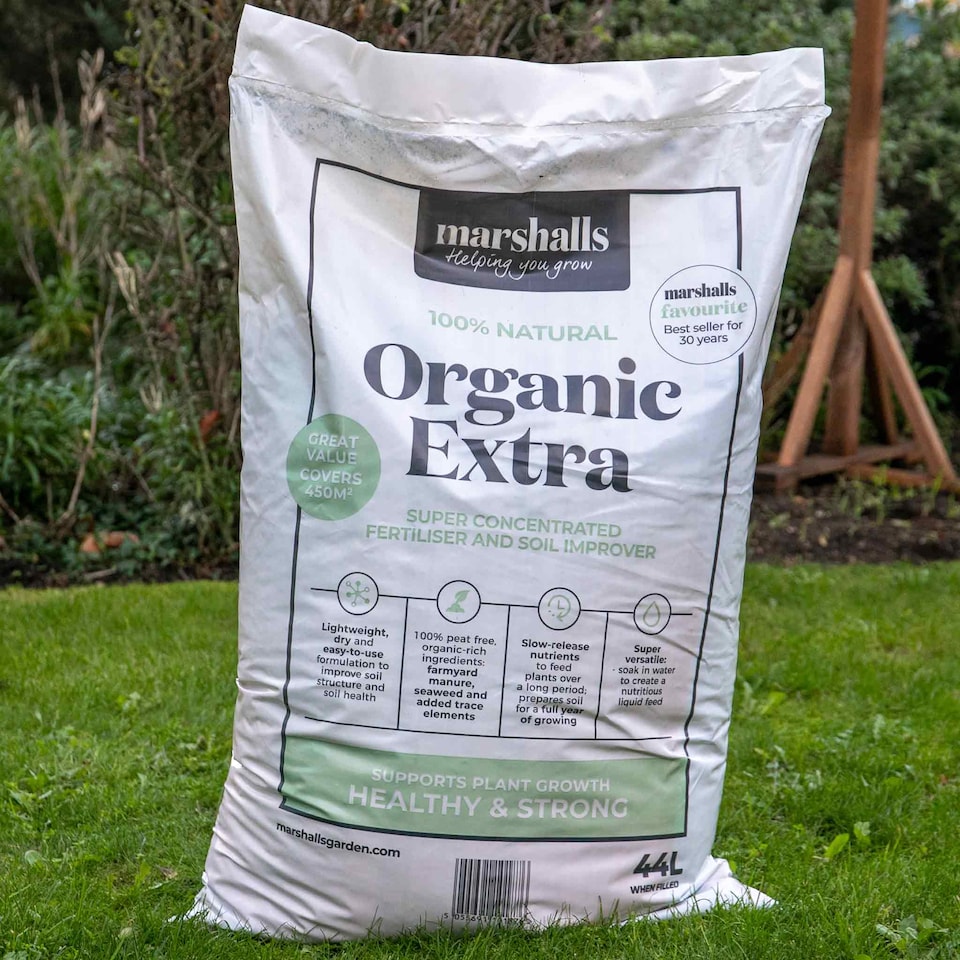 image 1 of Marshalls Garden Organic Extra Fertiliser and Soil Improver 2 x 44 litre bags