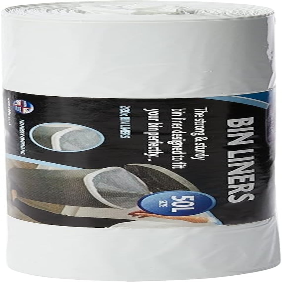 image 1 of 50L White Bin Liner Roll