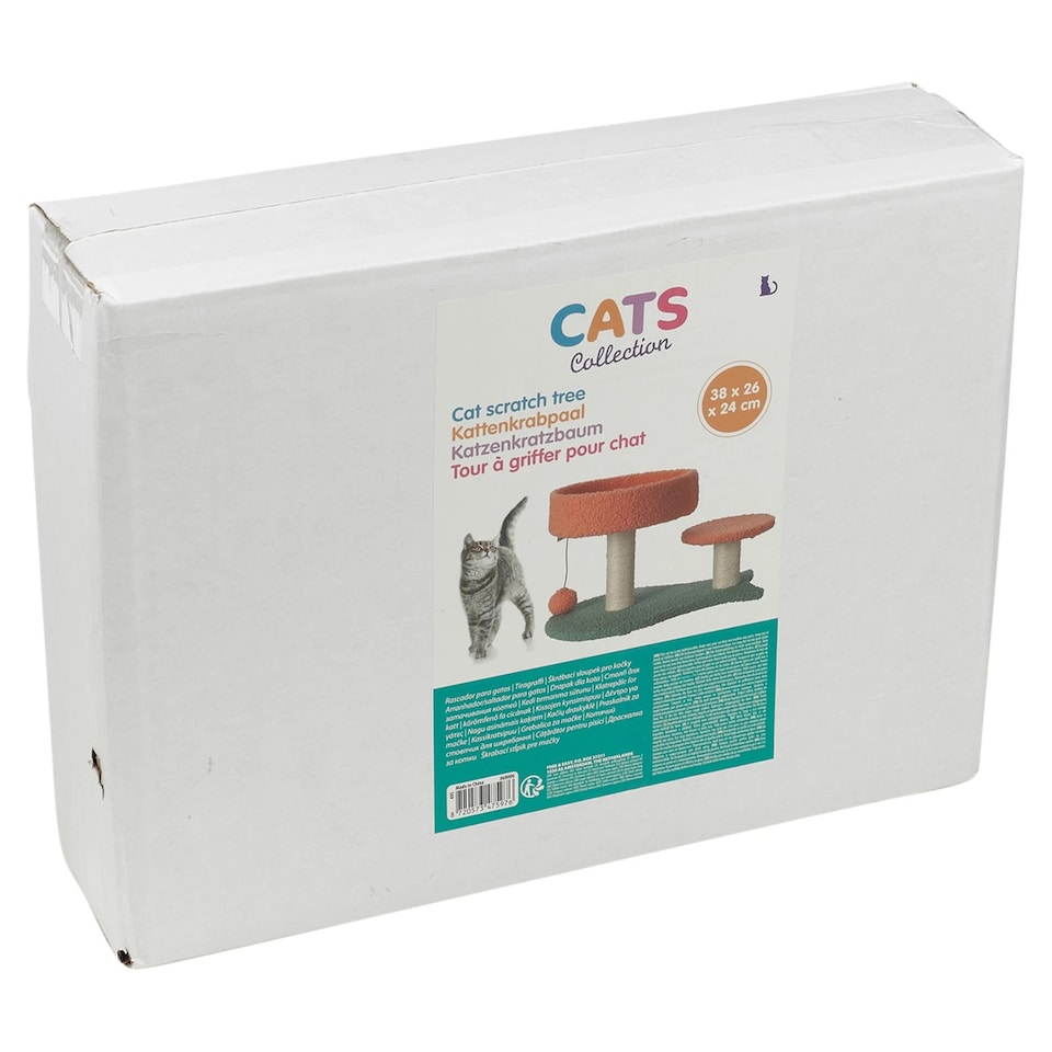 image 1 of Cat Scratch Tree On Stand With Hanging Ball Kitten Claws Scratcher Play Toy Pad