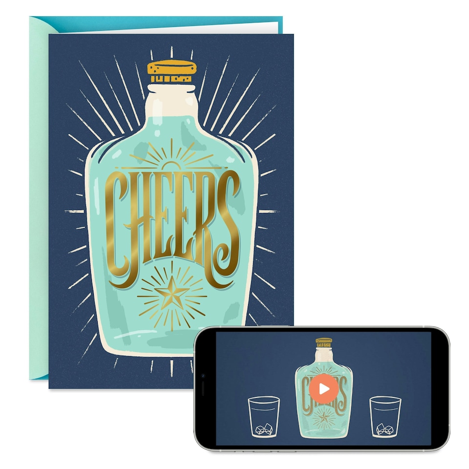 image 1 of Cheers to You' Design Video Greetings Birthday Card