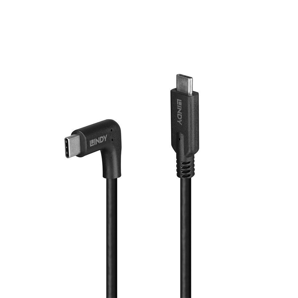 image 1 of 0.5m USB 3.2 Straight USB-C to Right-Angled USB-C Cable, 10Gbps