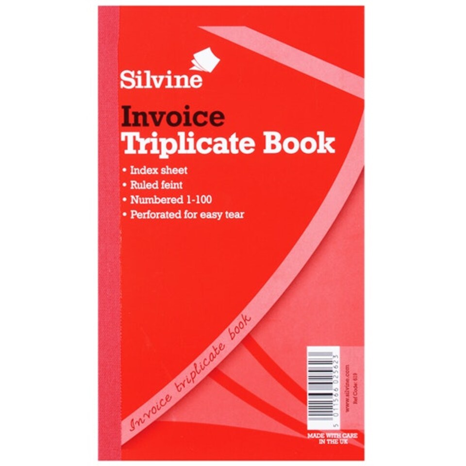 Silvine Triplicate 300 Sheets Invoice Book - White - One Size