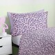 image 2 of OHS Safari Print Reversible Microfibre Duvet Cover and Pillowcase Set, Double - Purple