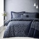 image 1 of Sandringham Damask Soft Easy Care Bed Linen Bedding Duvet Cover Quilt Set With Pillow Cases | Blue | Super King