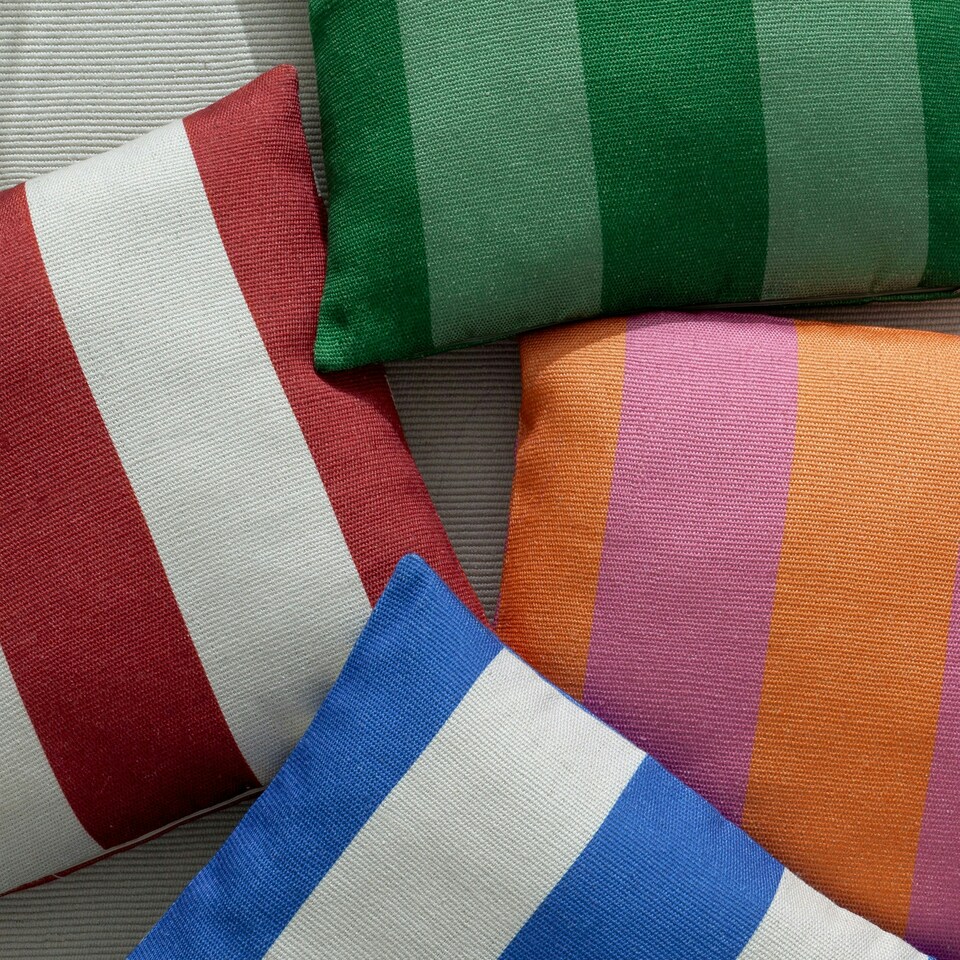 image 1 of furn. Deck Stripe Woven Orange/Pink Outdoor Cushion Cover 59 x 59 cm Multi