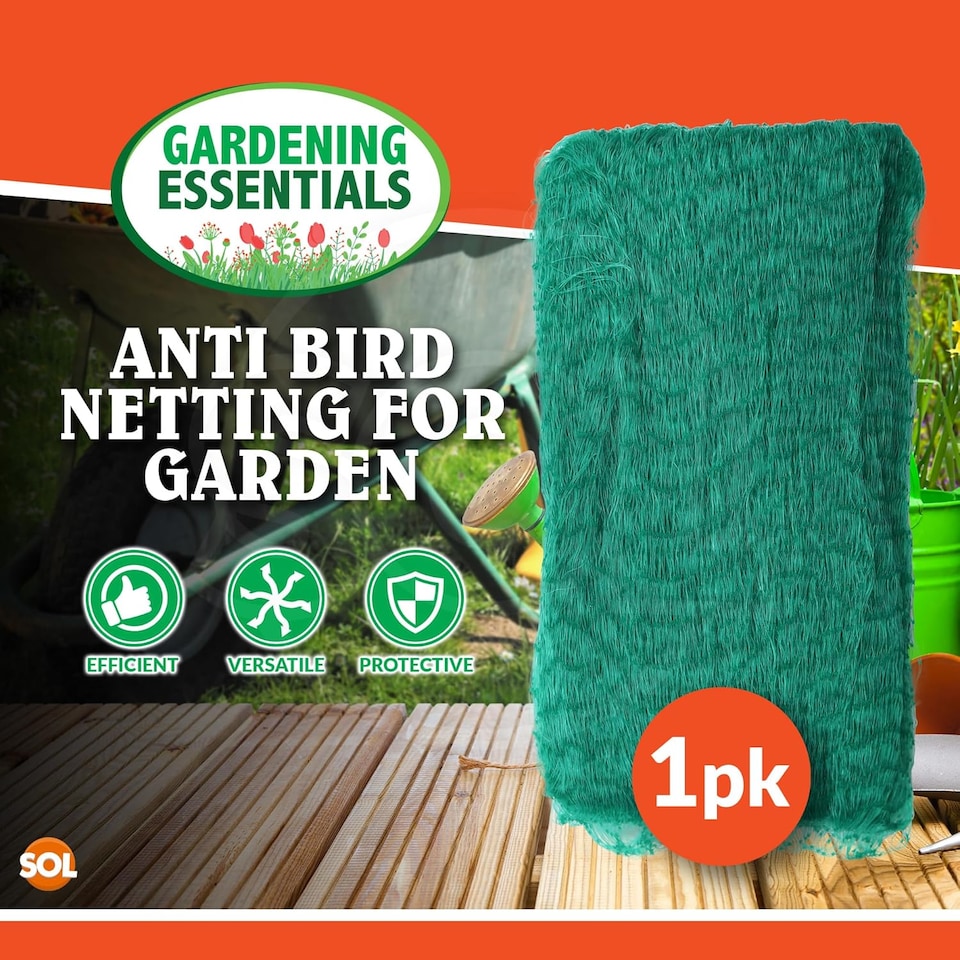 image 1 of Versatile Green Garden Netting 2m x 10m – Durable Weatherproof Anti-Bird Mesh for Plants, Fruit, Vegetables, Grass Seed, Ponds & Shrubs
