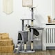 image 2 of PawHut Cat Tree for Indoor Cats, 135cm Scratching Post Climbing Tower, Grey