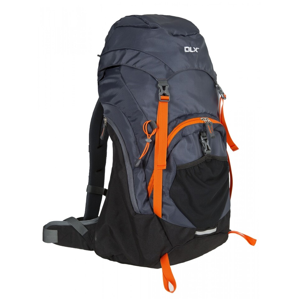 image 1 of Trespass Twinpeak 45 Litre DLX Hiking Rucksack/Backpack | Grey | Flint | 1