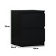 image 2 of FWStyle Carlton 2 Drawer Bedside Nightstand - Matt Black