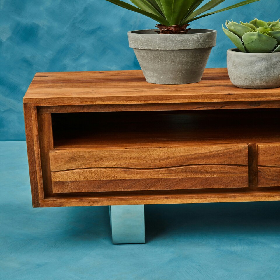 image 1 of Interiors by Premier Acacia Three Drawer Media Unit