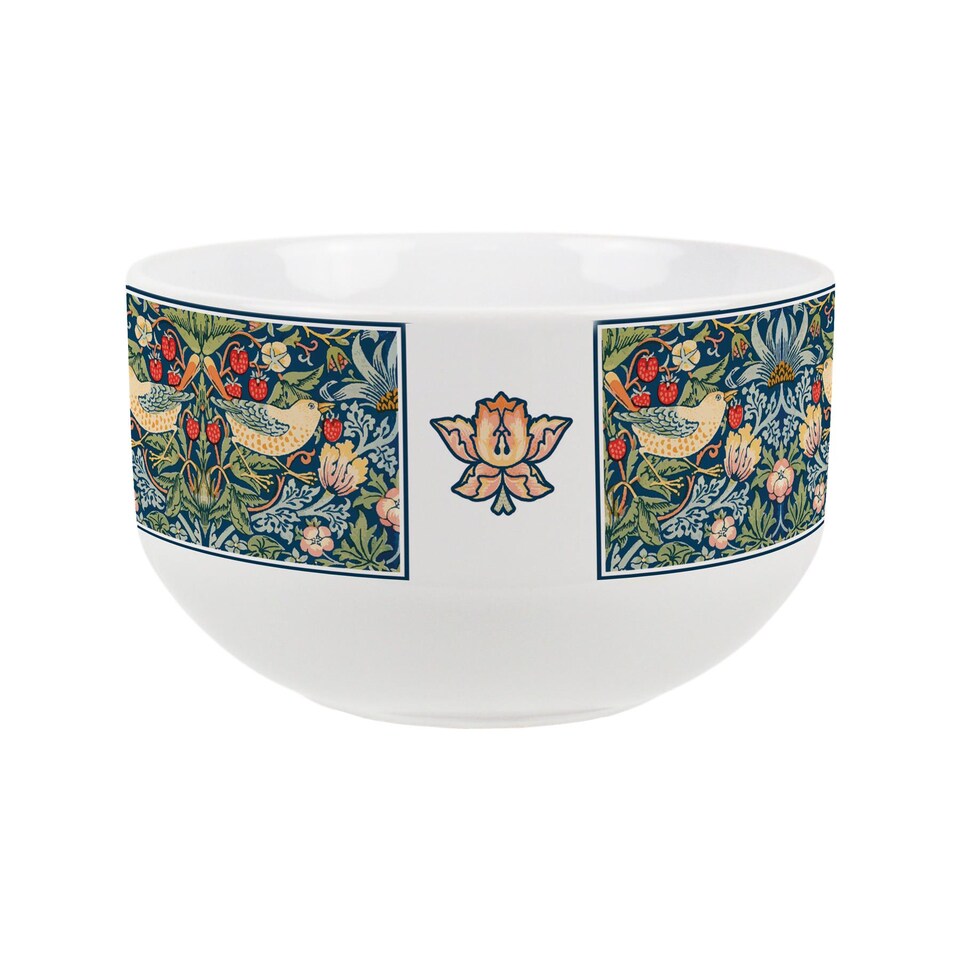 image 1 of Blue Strawberry Thief Ceramic Bowl - Set of 6