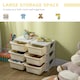 image 8 of HOMCOM Kids Storage Unit Toy Box Vertical Dresser with Six Drawers Blue | 75 x 37 x 56.5cm