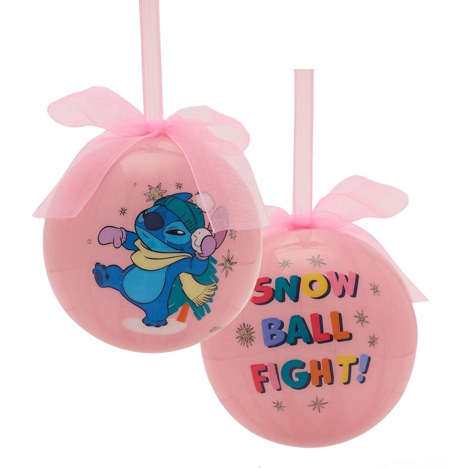 image 1 of Widdop Gifts Disney Lilo & Stitch Set of 4 Christmas Tree Baubles