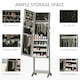image 4 of HOMCOM Mirrored Jewellery Cabinet Lockable Jewellery Organiser Grey