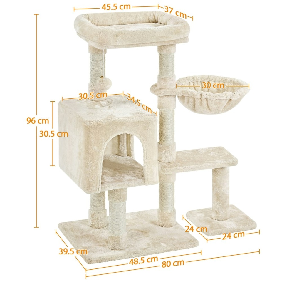 image 1 of Yaheetech 4-Level Cat Tree Condo with Perch Beige