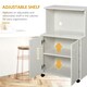 image 4 of HOMCOM Kitchen Storage Unit Microwave Cart Trolley w/ Cabinet Wheels Shelf White