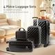 image 2 of Alivio Set of 4 Piece Luggage Set, Lightweight Hard Shell ABS Suitcase (Black) Black | Large