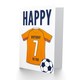 image 2 of Football Strip Kit Orange Jersey Top Age 7 Year Old Child Kids 7th Birthday Card