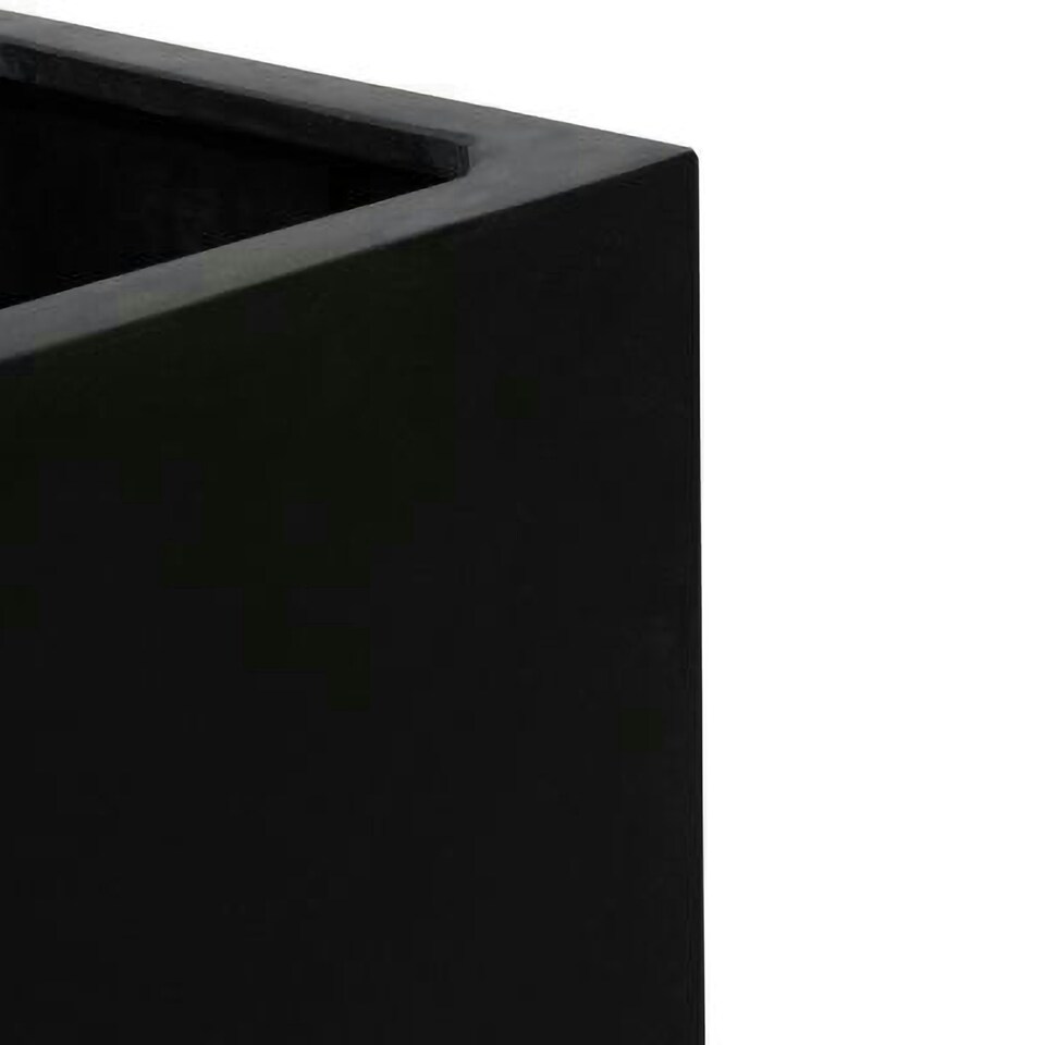 image 1 of Primrose Black Medium Polystone Cube Planter with Drainage Hole and Bung 30cm
