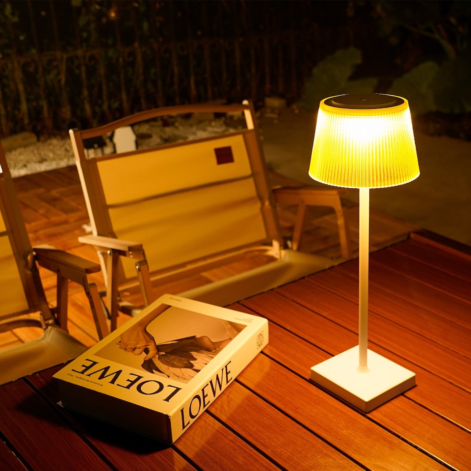 image 1 of Auraglow Rechargeable Cordless LED Table Lamp - CAPRI | Blue | White/Blue