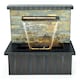 image 4 of Sorrento Trough Zinc & Stone Water Feature with Lights H68cm