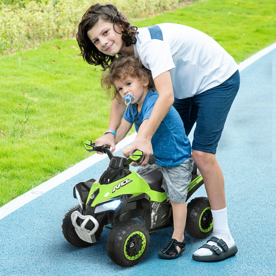 image 1 of HOMCOM No Power Quad Toddler Ride on Car Foot-to-Floor Sliding Green