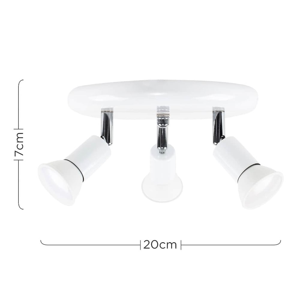image 1 of ValueLights Round Gloss White Spotlight and Cool White Bulb