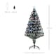 image 3 of HOMCOM 4ft Artificial Prelit Christmas Tree, Snow Xmas Tree w/ Fiber Optic